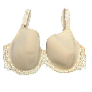 Wacoal Bra Size 32DD Embrace Lace Full Coverage Lined Beige 853191‎ Underwire